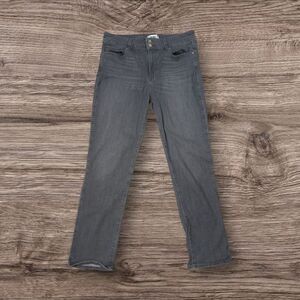 Paige Gray Cindy Relaxed Straight Leg Cropped Stretch Jeans